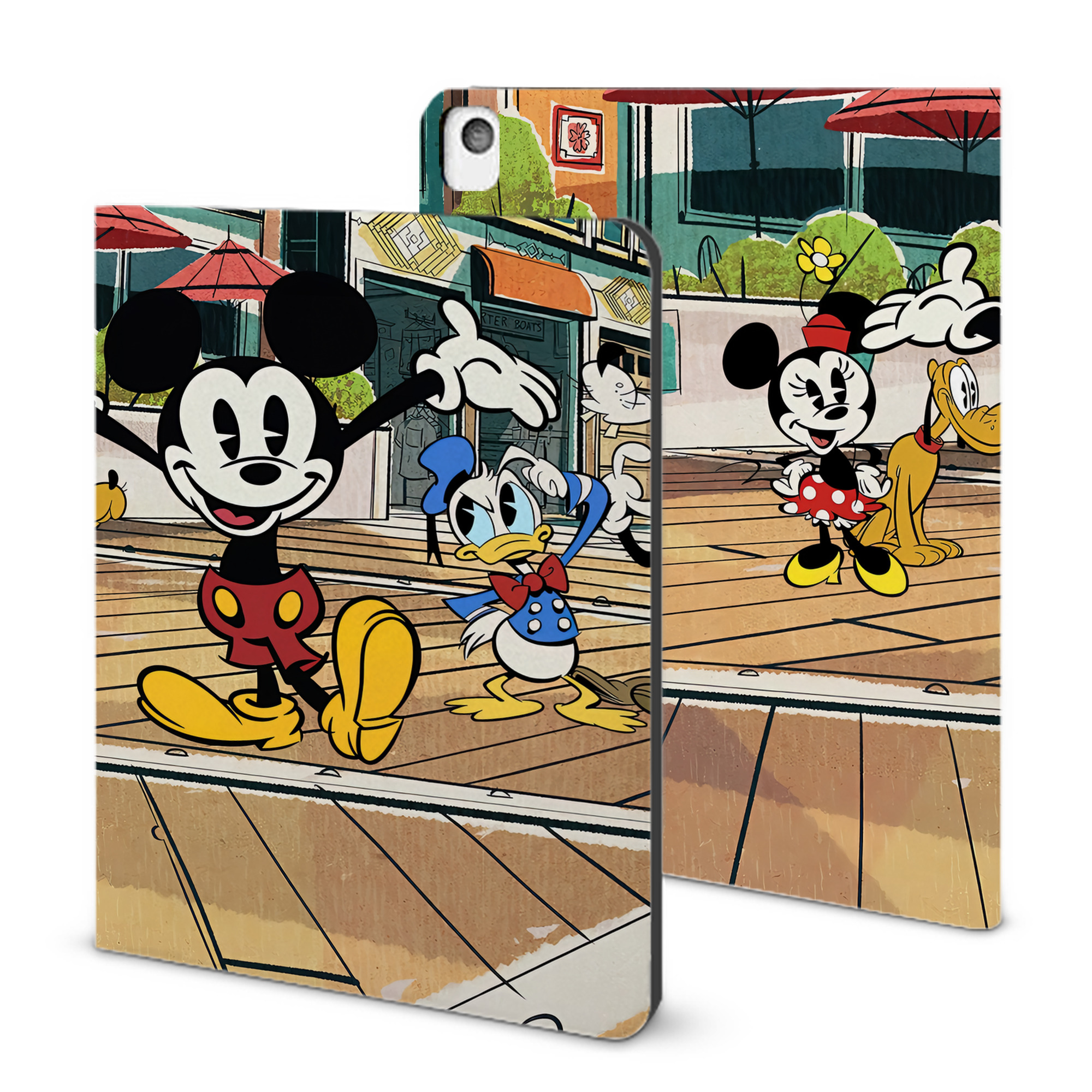 （画像用） ミッキーマウス Mickey Mouse IPadケース ペンホルダー付き ブックスタイルデザイン